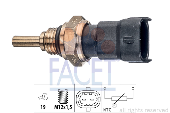 Senzor,temperatura lichid de racire 7.3386 FACET