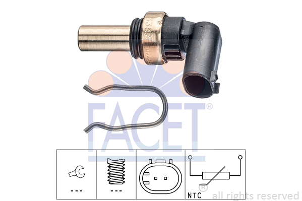 Senzor,temperatura lichid de racire 7.3387 FACET