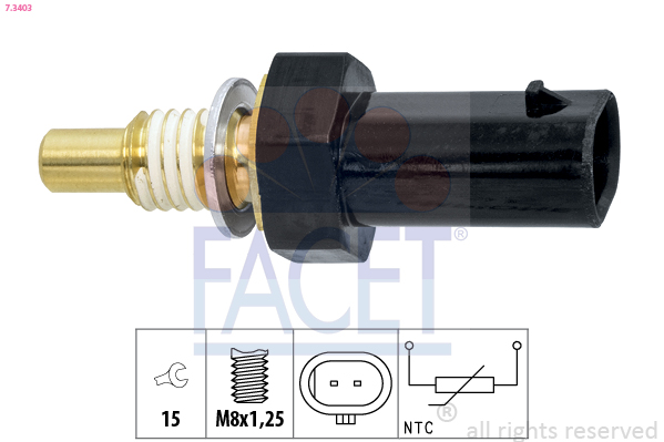 Senzor,temperatura lichid de racire 7.3403 FACET