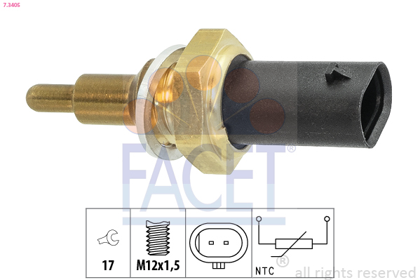 Senzor,temperatura lichid de racire 7.3405 FACET