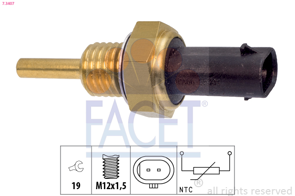 Senzor,temperatura lichid de racire 7.3407 FACET