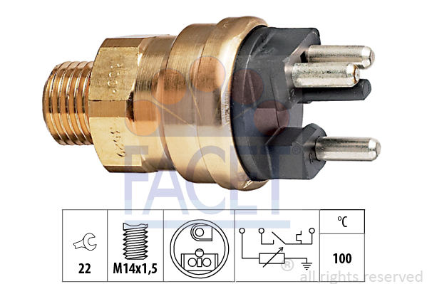 Senzor,temperatura lichid de racire 7.3529 FACET