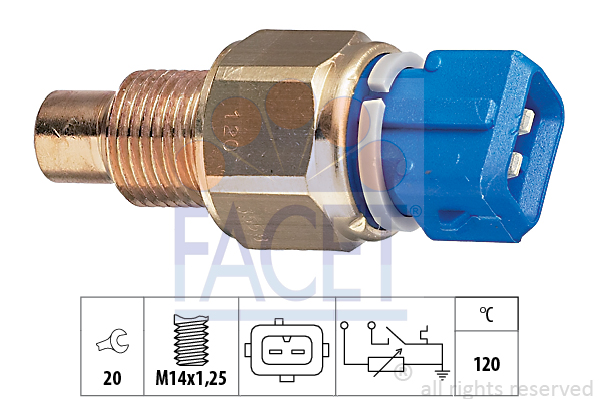 Senzor,temperatura lichid de racire 7.3558 FACET