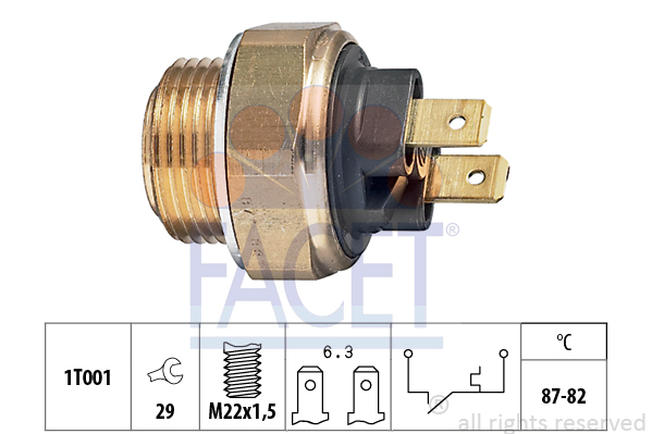 Comutator temperatura, ventilator radiator 7.5017 FACET