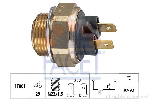 Comutator temperatura, ventilator radiator 7.5111 FACET