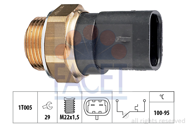 Comutator temperatura, ventilator radiator 7.5117 FACET