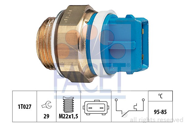 Comutator temperatura, ventilator radiator 7.5122 FACET