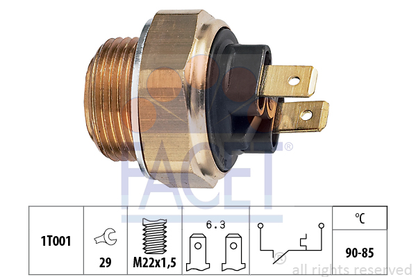 Comutator temperatura, ventilator radiator 7.5134 FACET