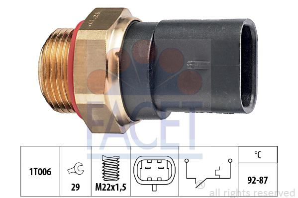 Comutator temperatura, ventilator radiator 7.5187 FACET