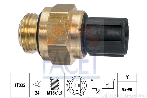 Comutator temperatura, ventilator radiator 7.5196 FACET