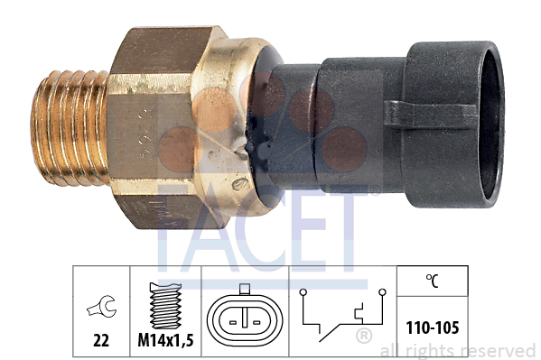 Comutator temperatura, ventilator radiator 7.5264 FACET