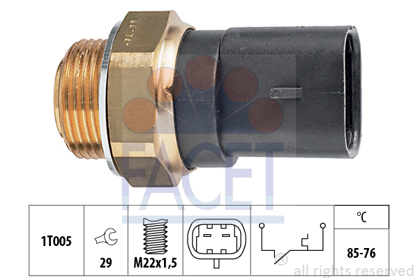 Comutator temperatura, ventilator radiator 7.5287 FACET