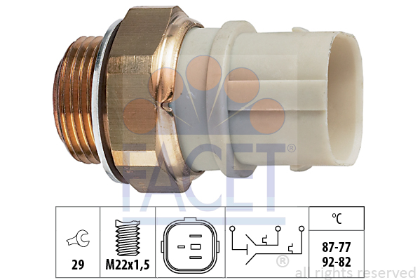 Comutator temperatura, ventilator radiator 7.5651 FACET