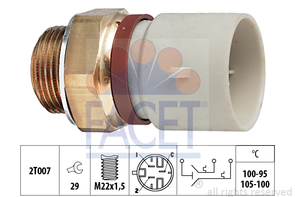 Comutator temperatura, ventilator radiator 7.5674 FACET