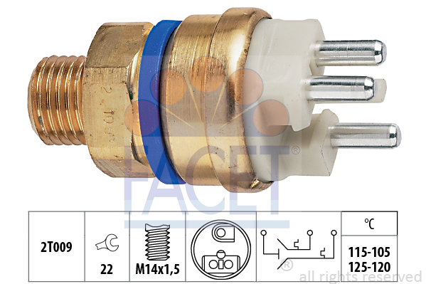 Comutator temperatura, ventilator radiator 7.5678 FACET