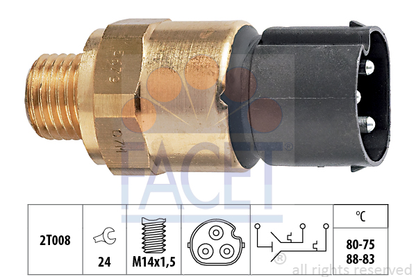 Comutator temperatura, ventilator radiator 7.5679 FACET