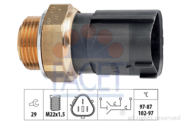 Comutator temperatura, ventilator radiator 7.5690 FACET