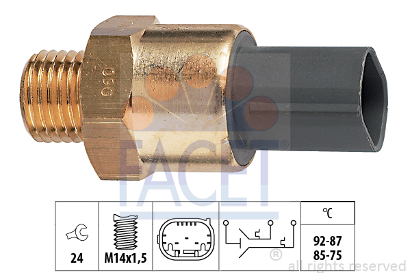 Comutator temperatura, ventilator radiator 7.5691 FACET