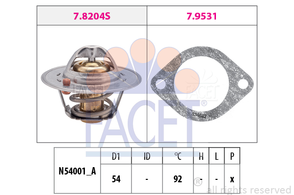 Termostat,lichid racire 7.8204 FACET