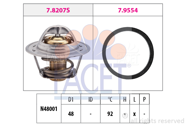 Termostat,lichid racire 7.8207 FACET