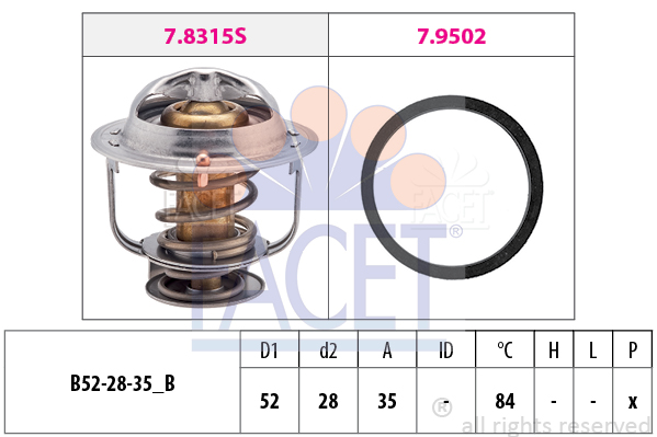 Termostat,lichid racire 7.8315 FACET