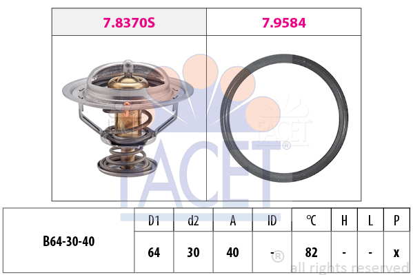 Termostat,lichid racire 7.8370 FACET