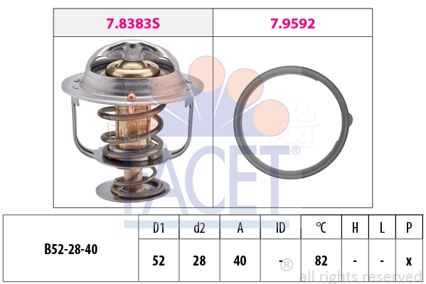 Termostat,lichid racire 7.8383 FACET