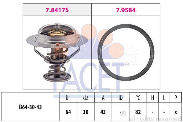 Termostat,lichid racire 7.8417 FACET