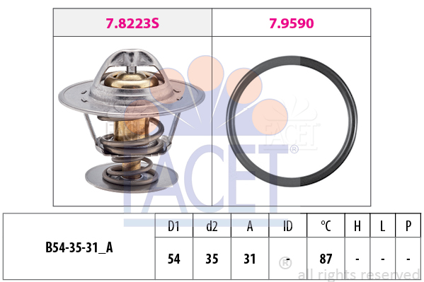 Termostat,lichid racire 7.8432 FACET