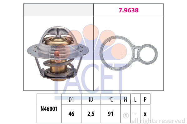 Termostat,lichid racire 7.8524 FACET