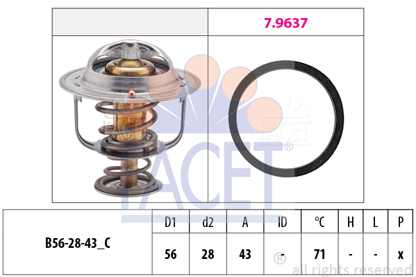 Termostat,lichid racire 7.8650 FACET