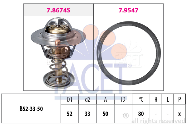 Termostat,lichid racire 7.8674 FACET