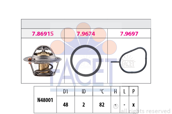 Termostat,lichid racire 7.8691 FACET