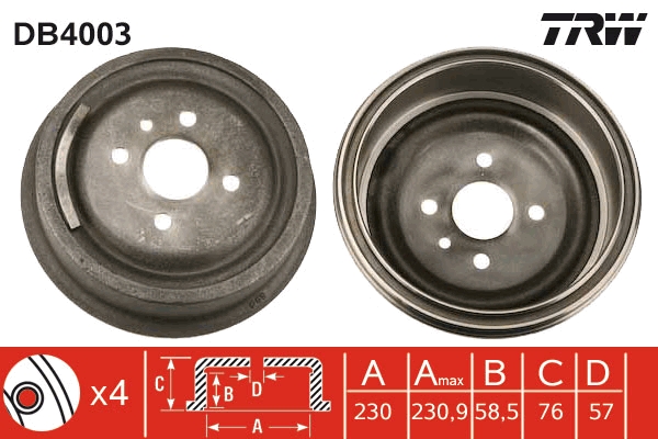 Tambur frana DB4003 TRW