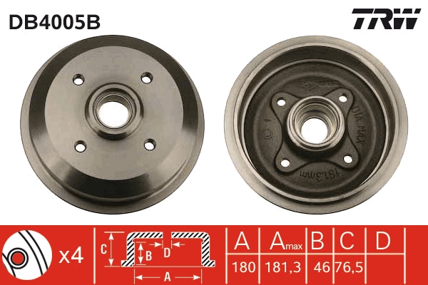 Tambur frana DB4005B TRW