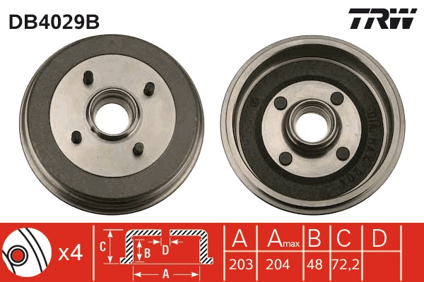 Tambur frana DB4029B TRW