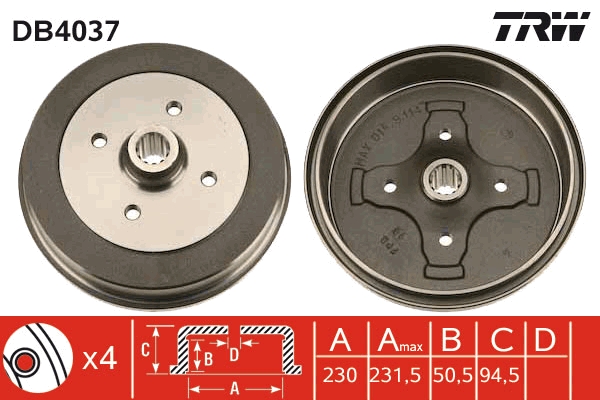 Tambur frana DB4037 TRW