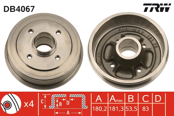 Tambur frana DB4067 TRW