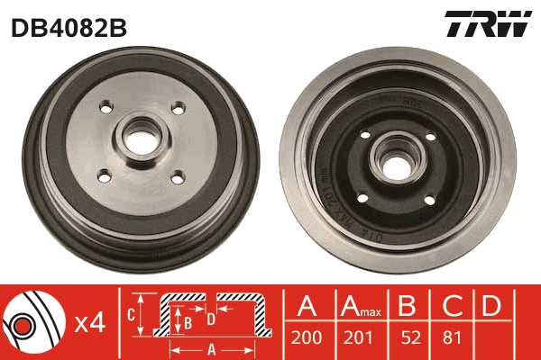 Tambur frana DB4082B TRW