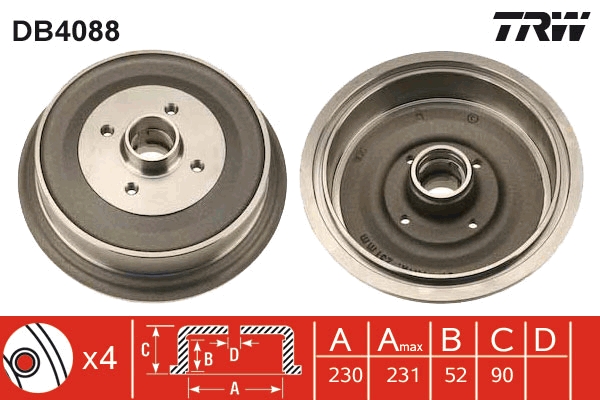 Tambur frana DB4088 TRW