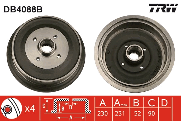 Tambur frana DB4088B TRW