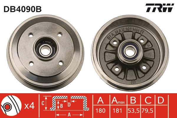 Tambur frana DB4090B TRW