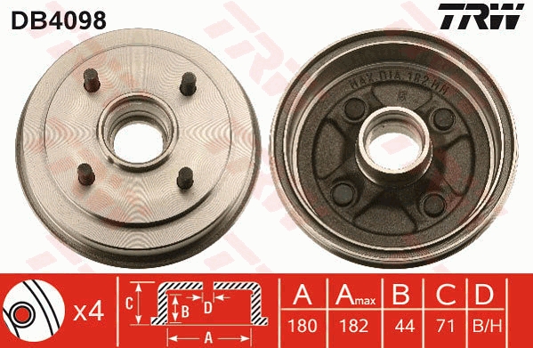 Tambur frana DB4098 TRW