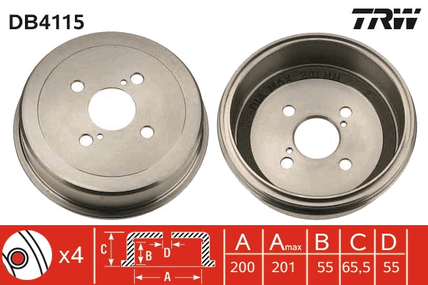 Tambur frana DB4115 TRW