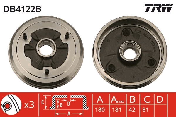 Tambur frana DB4122B TRW
