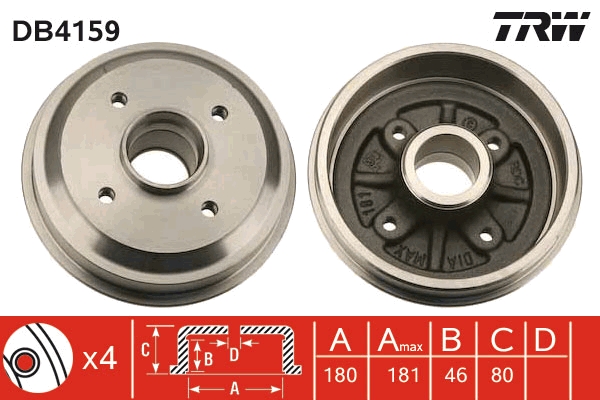 Tambur frana DB4159 TRW