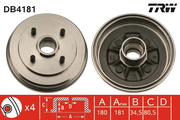 Tambur frana DB4181 TRW