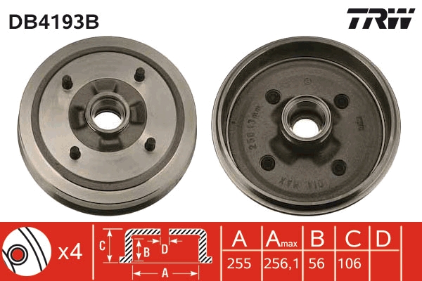 Tambur frana DB4193B TRW