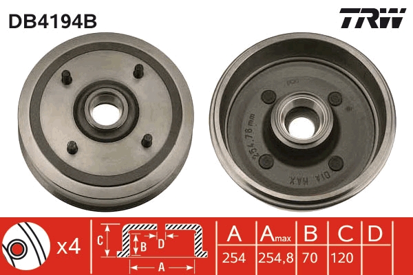 Tambur frana DB4194B TRW