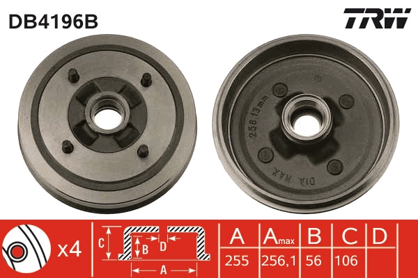 Tambur frana DB4196B TRW